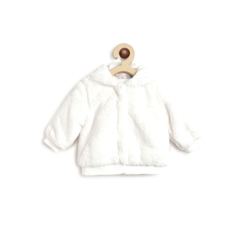 Faux Fur Front Open Cardigan with Hood image number 0